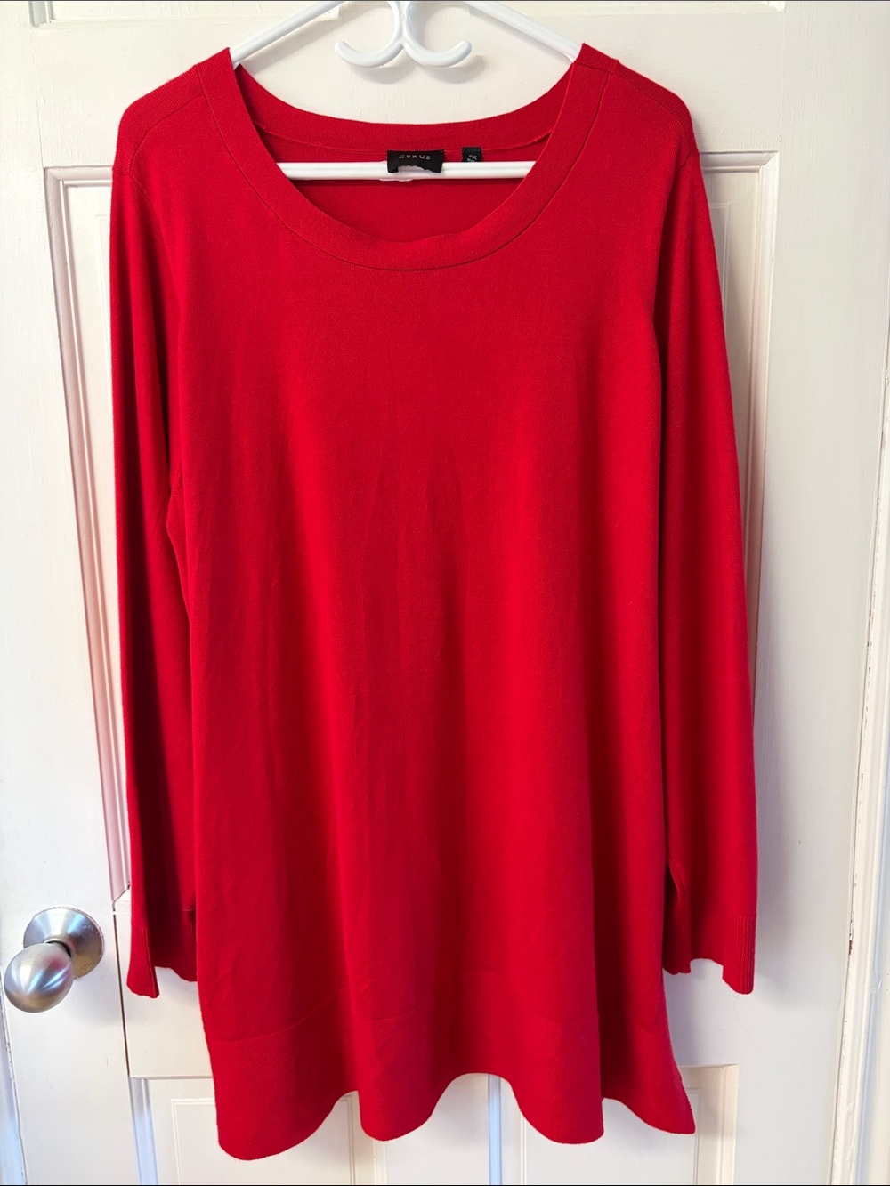 Cyrus red knit tunic length sweater NWT women’s size 2X